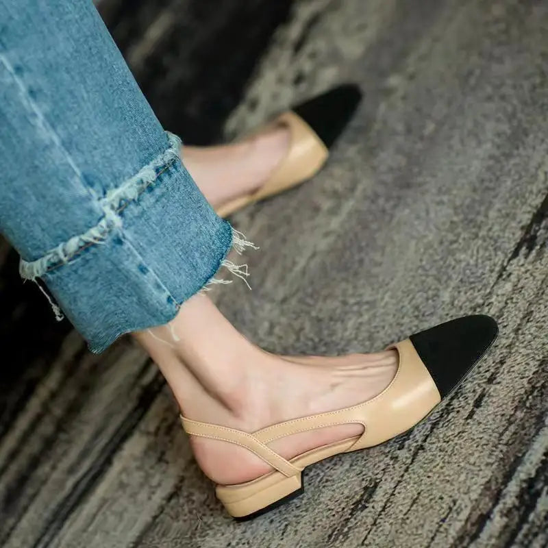 women's color blocked sandals Women Non Slip slipper Soft soled Leisure flat Comfort Low Heel Shoes
