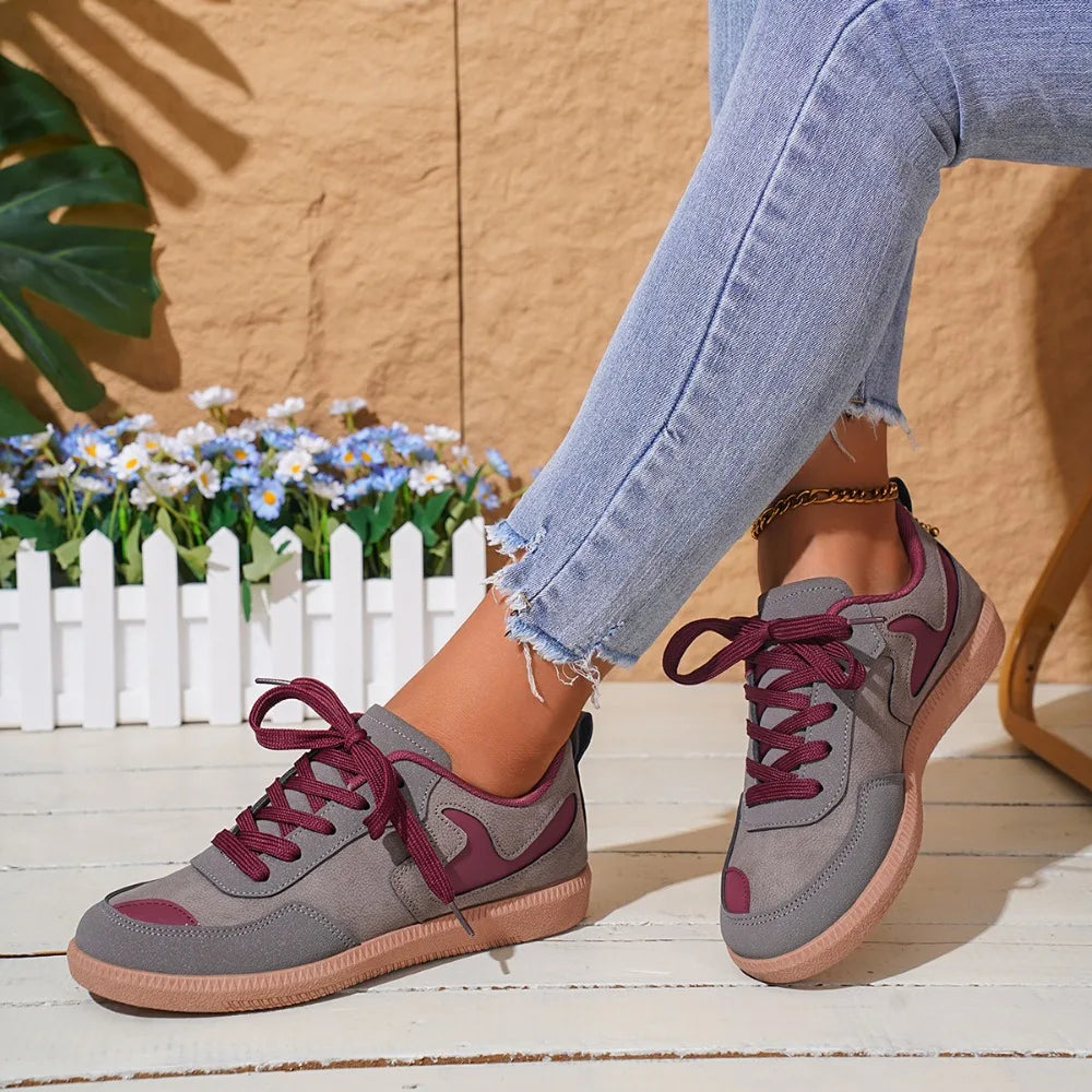 Grey Sneakers Soft-soled Comfortable Shoes Women Leisure Joker Walking Shoes Tennis Shoes