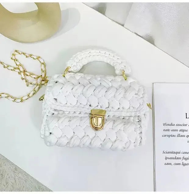 Shoulder Crochet Bag Exclusive Metal Lock and Buckle Hardware Set
