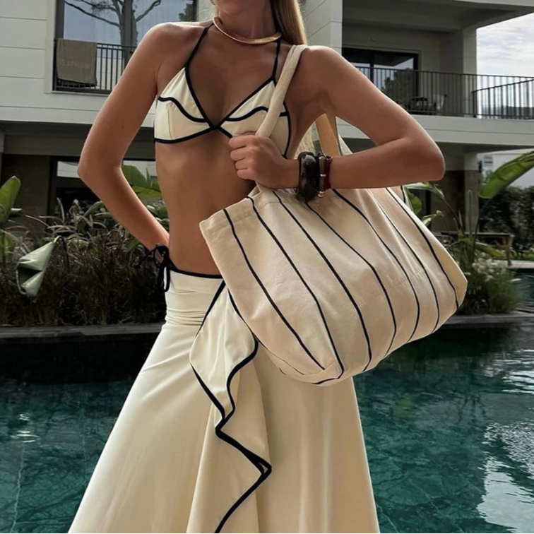 Sexy 3 Pieces Bikini Set Micro Bikini Women Swimsuit Resort Beachwear Cover Up
