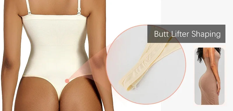 Womens Bodysuit Tummy Control Shapewear Thong Seamless Slimming Compression Body Shaper