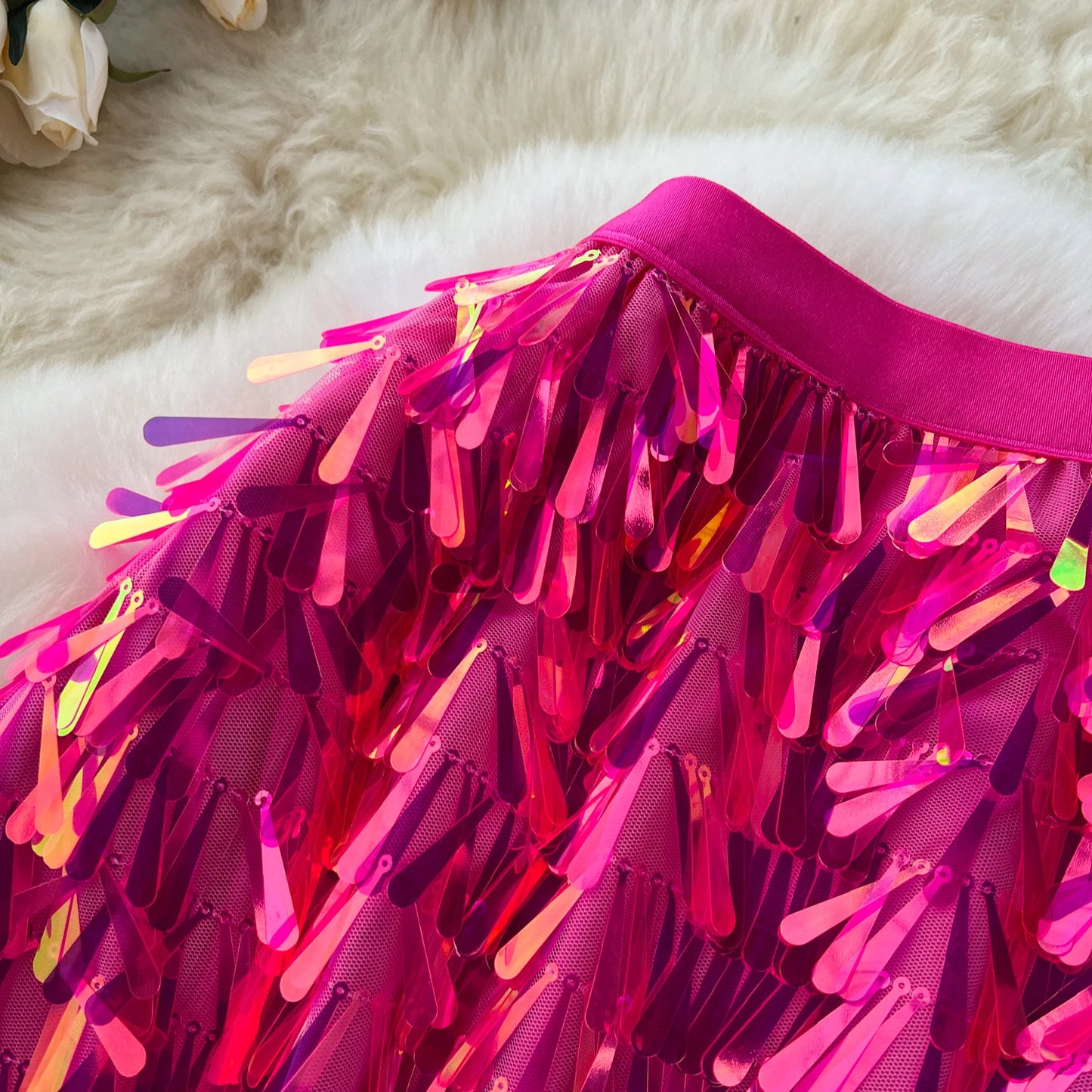 Women Chic sequin Skirt High Waist Elegant Korean Fashion vintage Hip Skirt