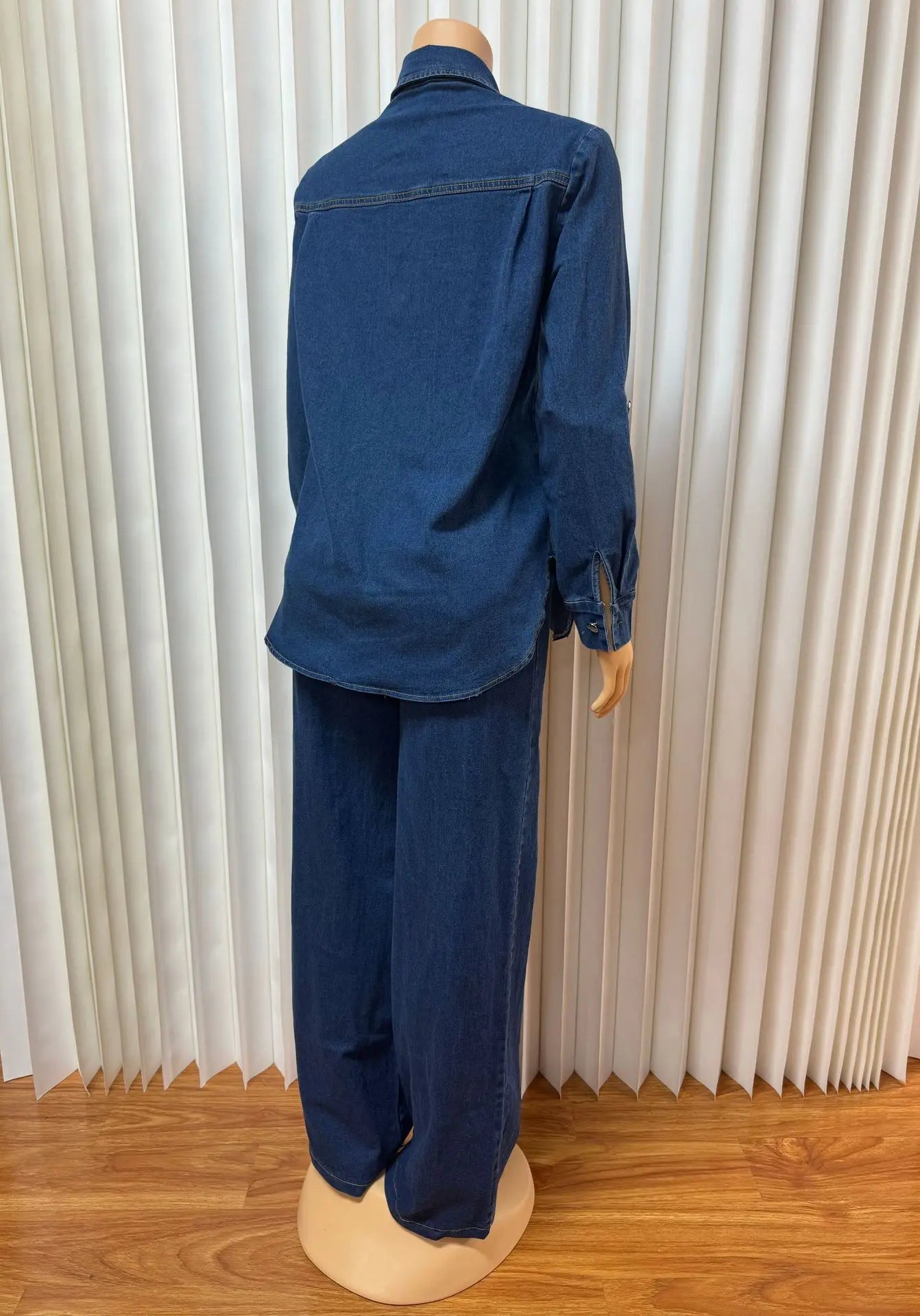 2 Pieces Set Sexy Spring Autumn Women Denim Set Long Sleeve Denim Tops And Jeans Suit Matching Sets