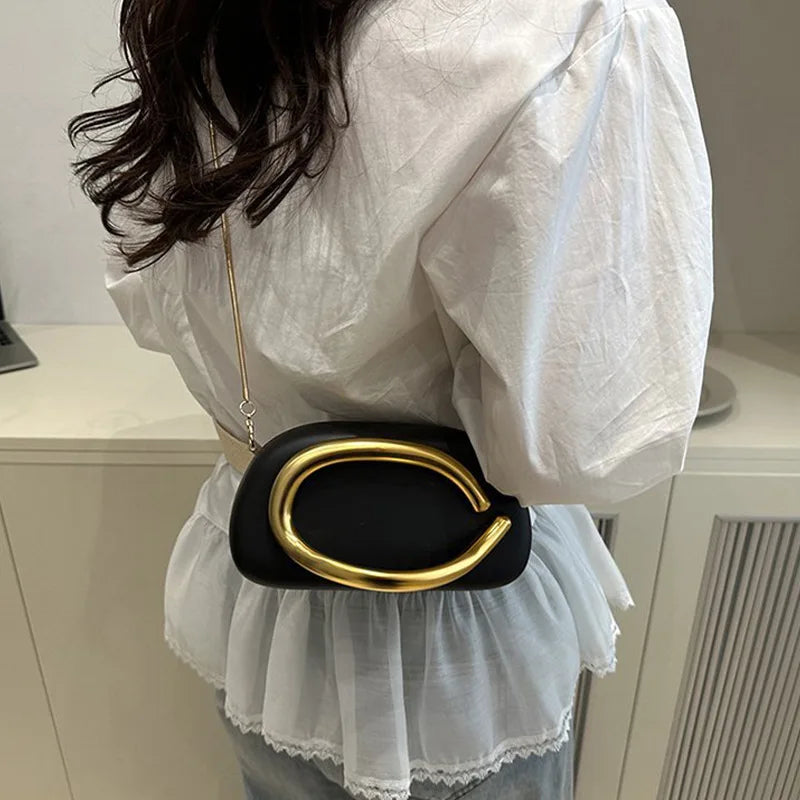 High-end Chain Shoulder Bag Exquisite Personality Round Box Elegant Crossbody Purse