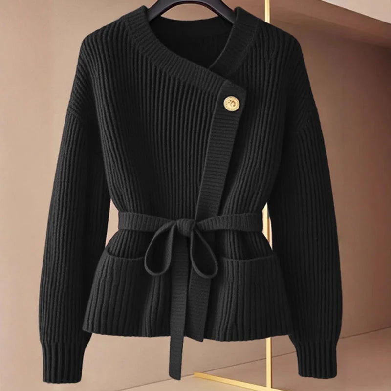 Autumn Winter Cardigan Sweater Women Knitwear Long-sleeved Elegant Top