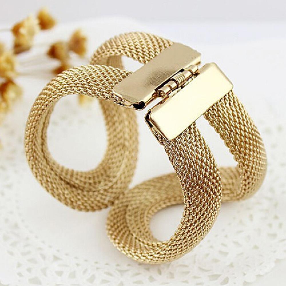 Cuff Bracelets Gold Color Classic Big Bangle Wide Women Big Bracelets Jewelry Accessories
