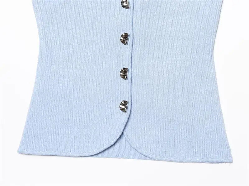 Chic Elastic Top Slim Elegant Knitted Women's Tops