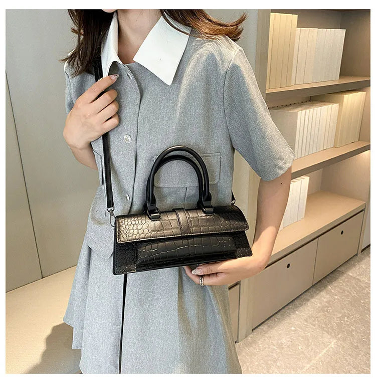 Ladies Shoulder Bag High Quality PU Stone Pattern Crossbody Bag for Women Armpit Clutch