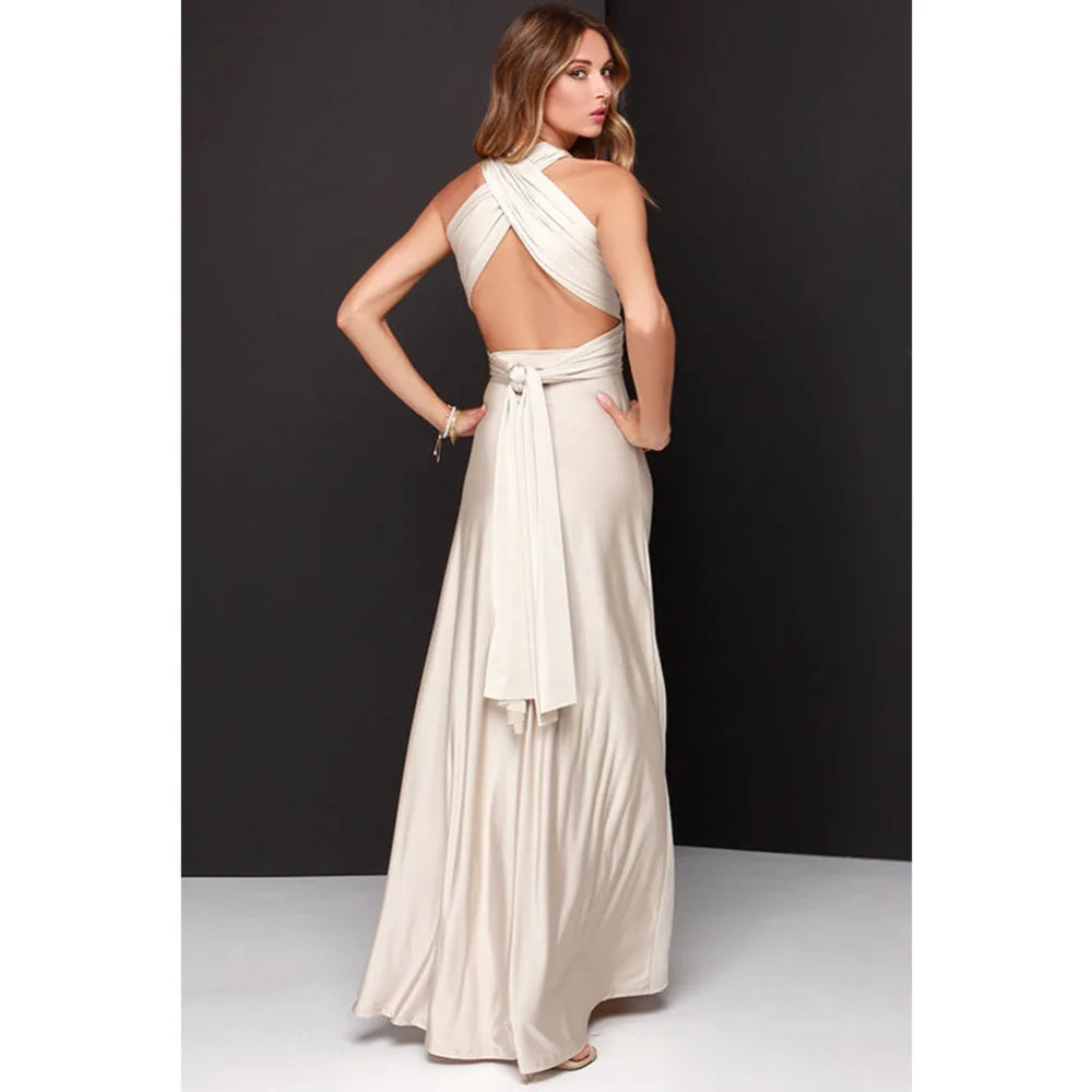 Multiway Wrap Convertible Boho Maxi Dress Bridesmaid Infinity Robe Dresses