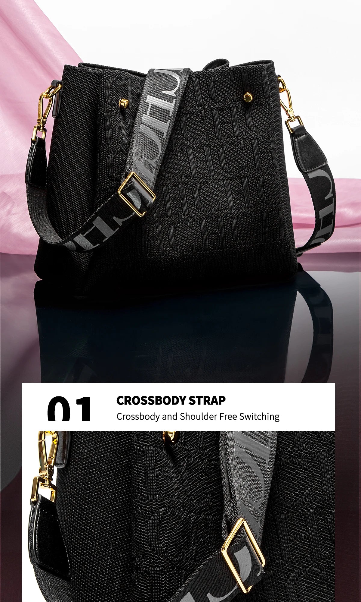 Crossbody Elegant Design Drawstring Design Women's Bag