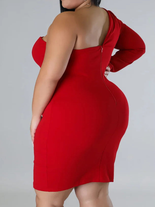Plus Size Dress Long Sleeve V Neck Solid Sexy Mini Suit Dress Party Dresses