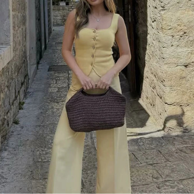 Chic Elastic Top Slim Elegant Knitted Women's Tops