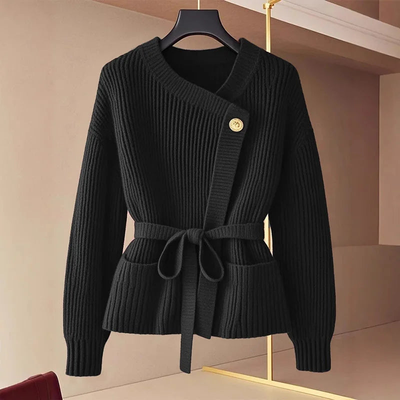 Autumn Winter Cardigan Sweater Women Knitwear Long-sleeved Elegant Top