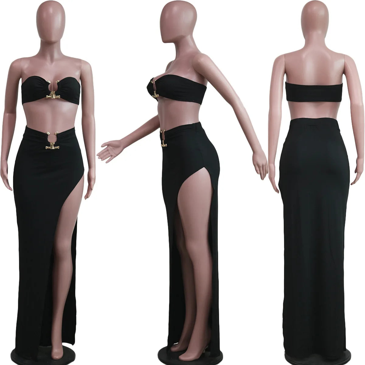 European and American women's casual fashion sexy irregular skirt suit beach dress Resort Wear