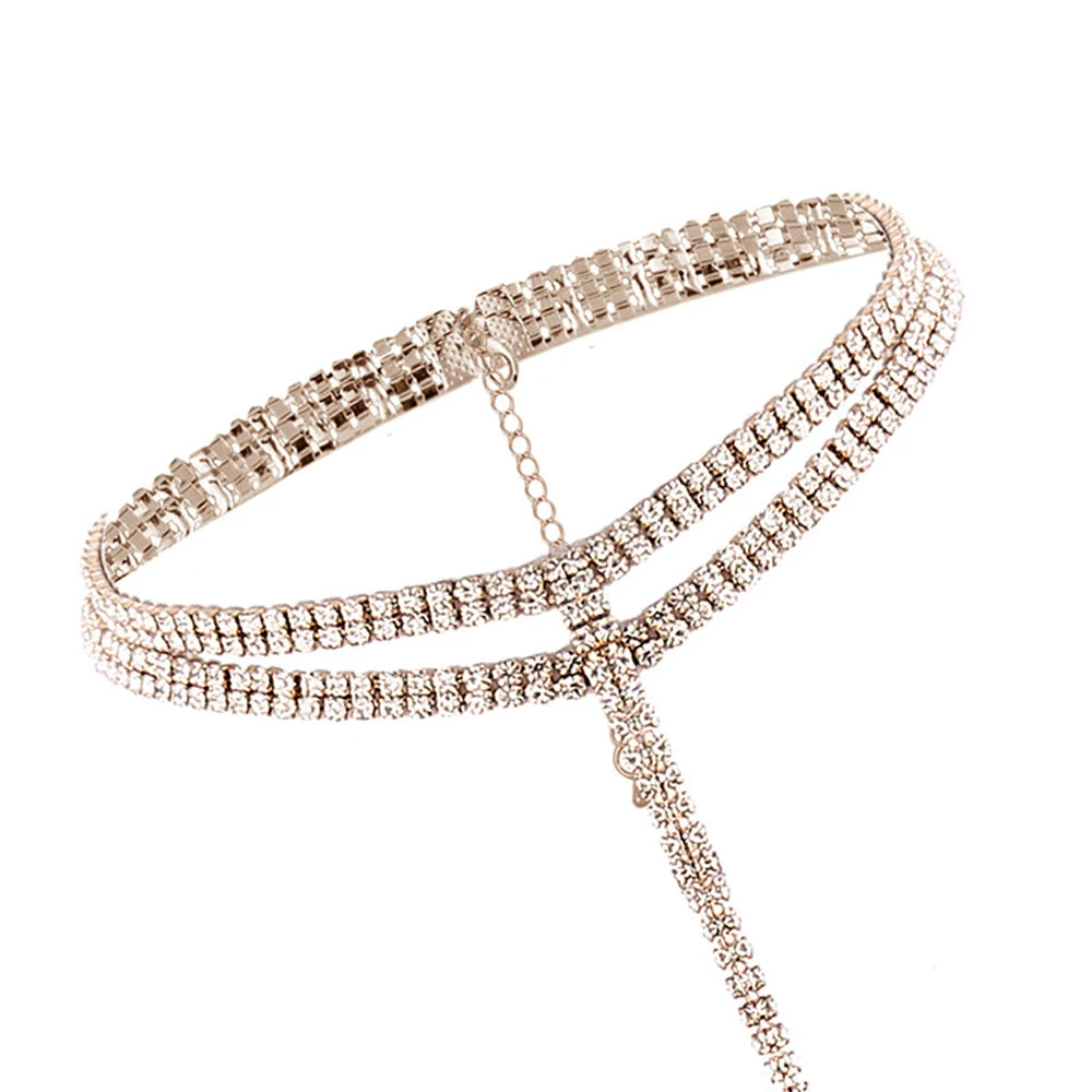 Rhinestone Choker Crystal Gem Luxury Choker Necklace for Women