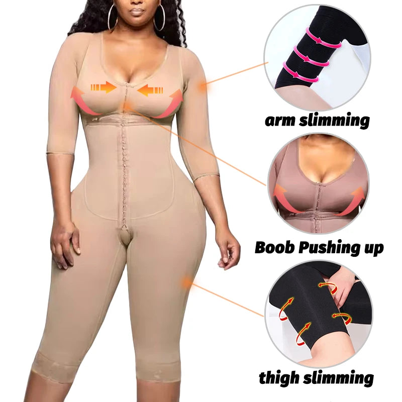 Full Body Colombian Girdles Shaper High Compression Bodysuits Postoperative Postpartum Lipo Arm Slimmer