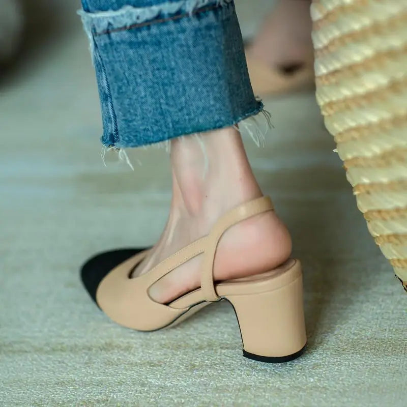 women's color blocked sandals Women Non Slip slipper Soft soled Leisure flat Comfort Low Heel Shoes