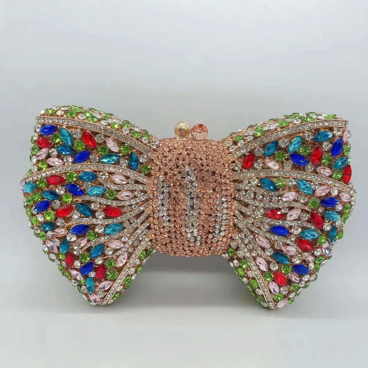 Rhinestone Green/Black Clutch Purse Bow Luxury Diamond Evening Clutches Wedding Bridal Bag