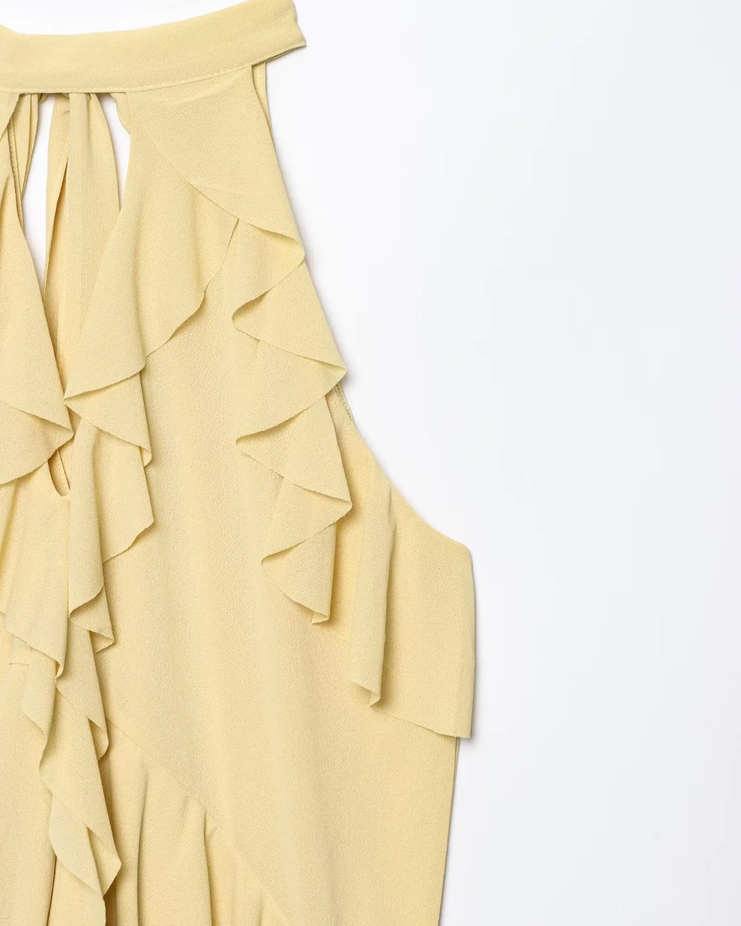 Summer Top Women Halter Blouse Ruffles Thin Causal Chic Tops