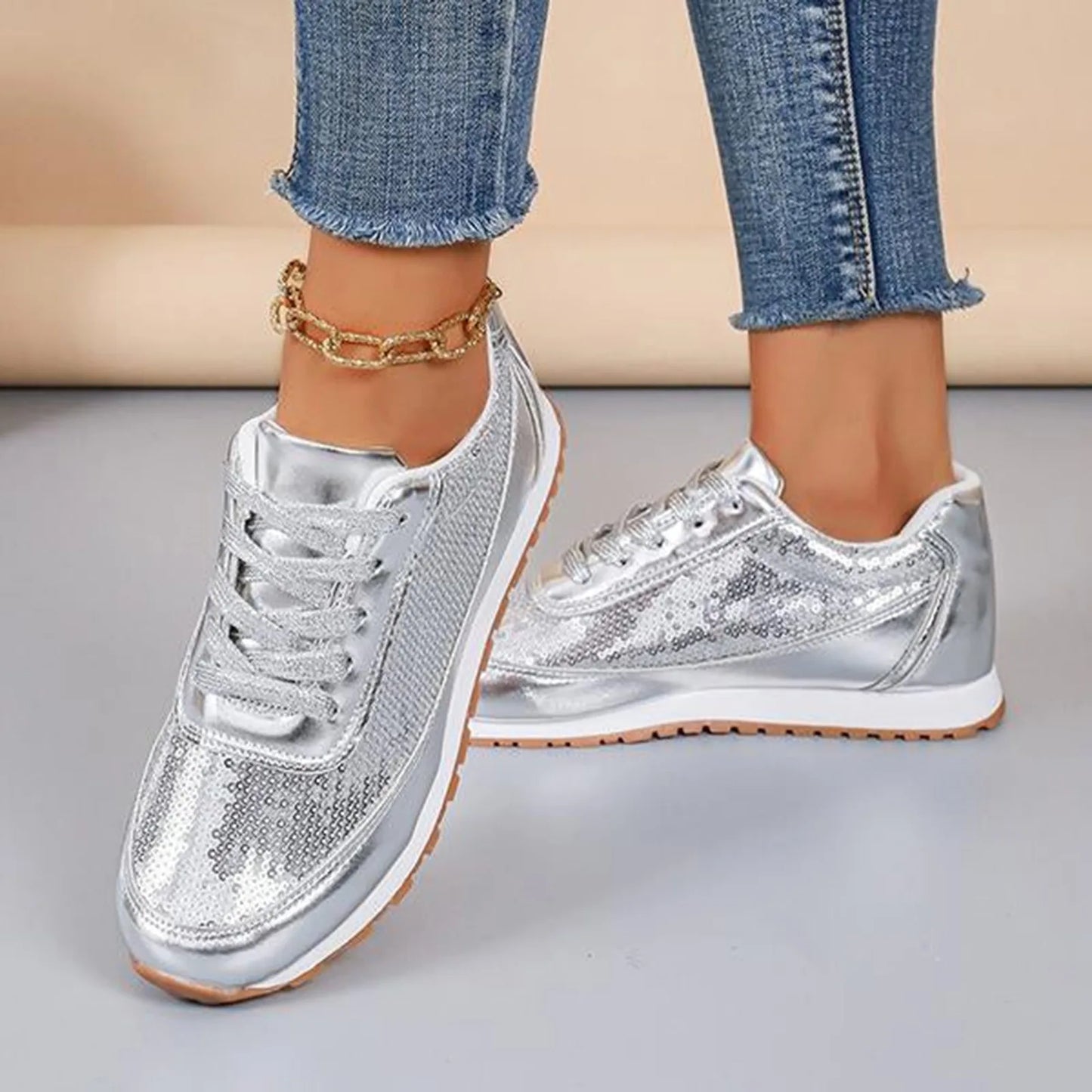 Casual Shoes For Women Sneaker Wedges Sequined Casual Sneakers Fashion Comfortable Sneakers