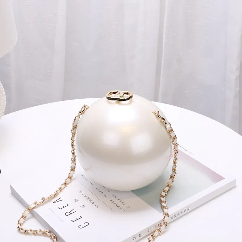 Pearl Clutch Ball Party Evening Bags Woman Handbags Crossbody Bag