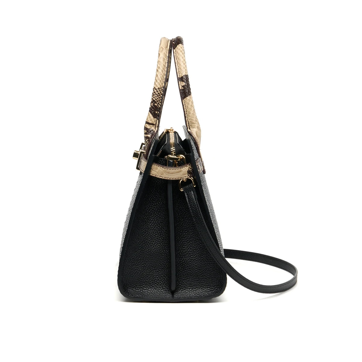 Elegant Single Shoulder Bag Business Women Black Animal Pattern Purses