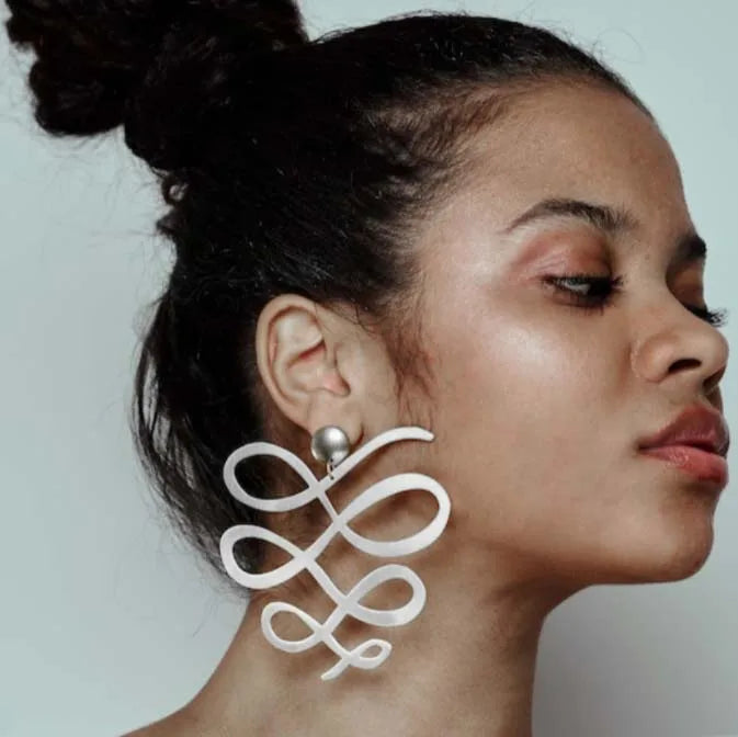 1 Pair Squiggle Earrings Large Infinite Dangle Earrings Gift Earrings