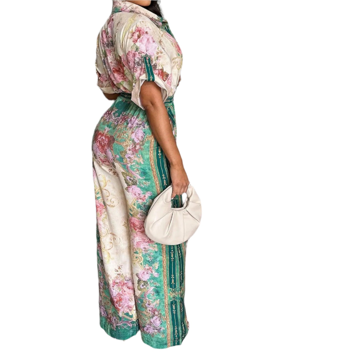 Women Floral Printed Vintage Style Wide Leg Jumpsuits Playsuit One Piece Suit Romper