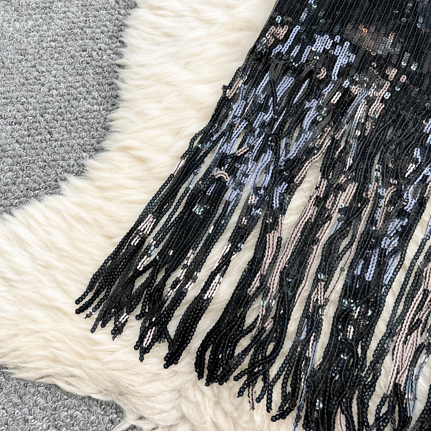 Women Chic Sequin tassel glitter Skirt High Waist Elegant Korean Fashion Skirt