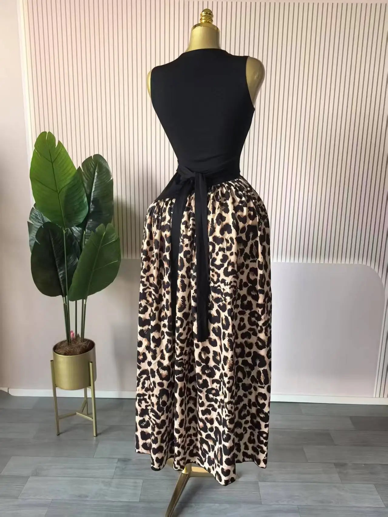 Sleeveless ashes Maxi Dress Printed Patchwork Tank Long Maxi Dress