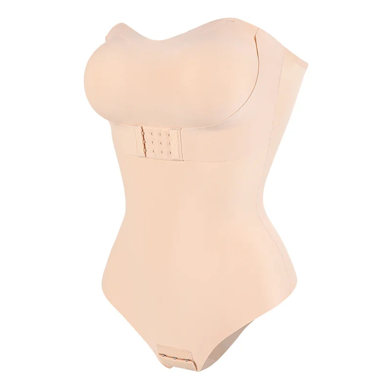 Removable Strap Women Tummy Control Shapewear Thong Front Closure Butt Lifter Removable Strap Padded Full Body Shaper