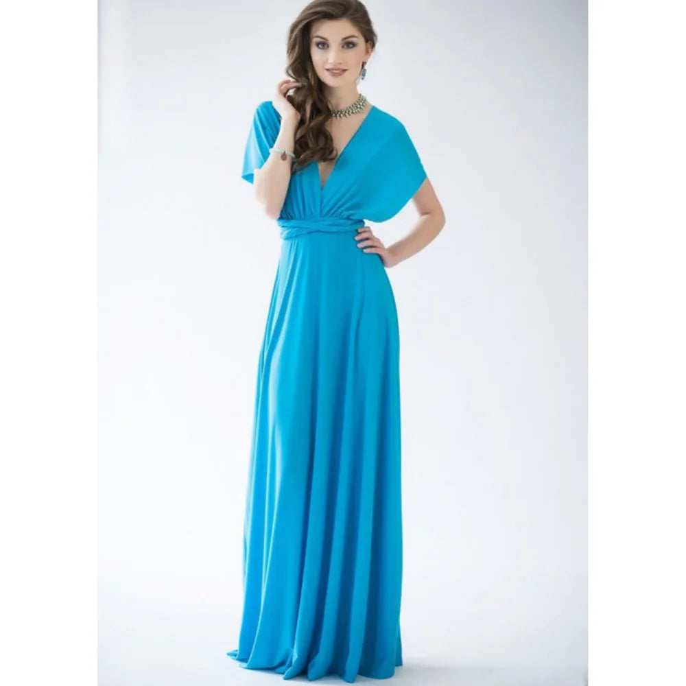 Multiway Wrap Convertible Boho Maxi Dress Bridesmaid Infinity Robe Dresses