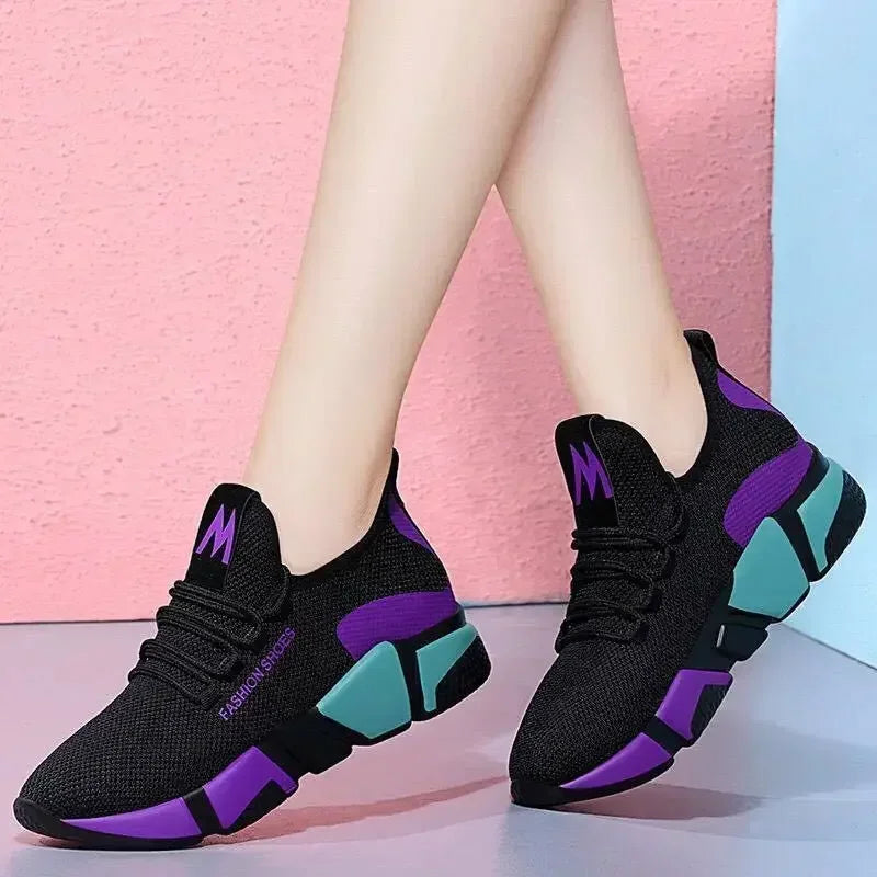 Women's shoes new comfortable women's sneakers spring and autumn fashion lace-up comfortable light sports shoes