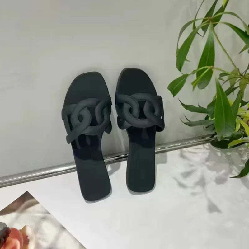 Women Dressy Flat Slippers Comfort Flip-flops Flat Slides Casual Summer Shoes