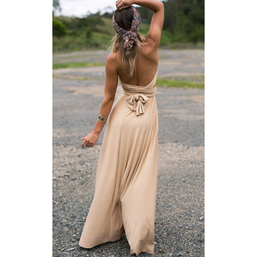 Multiway Wrap Convertible Boho Maxi Dress Bridesmaid Infinity Robe Dresses