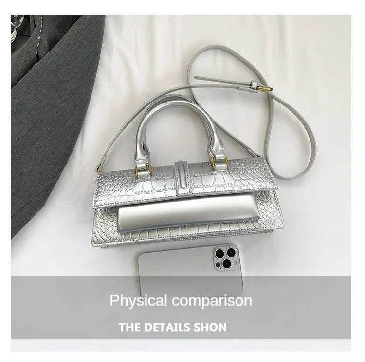 Ladies Shoulder Bag High Quality PU Stone Pattern Crossbody Bag for Women Armpit Clutch