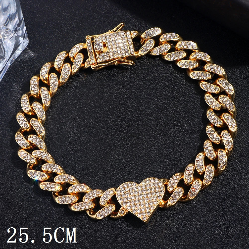 Iced Out Chunky Cuban Chain Anklets For Women