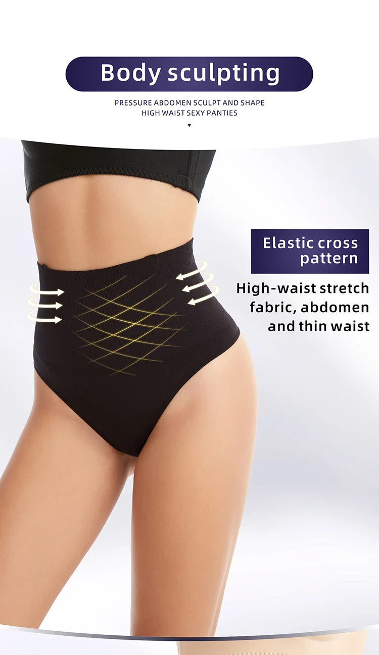 Seamless Thong Shapewear for Women Tummy Control Body Shaper Panties Girdle High Waist Briefs