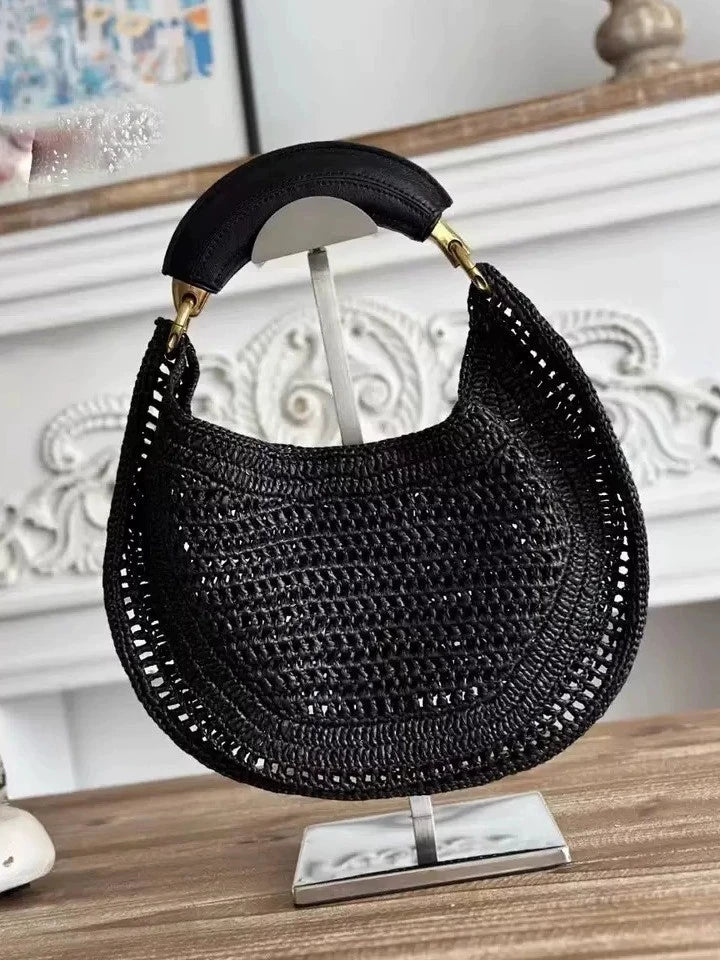Classic Beach Straw Woven Bags For Women Luxury Designer Handbag