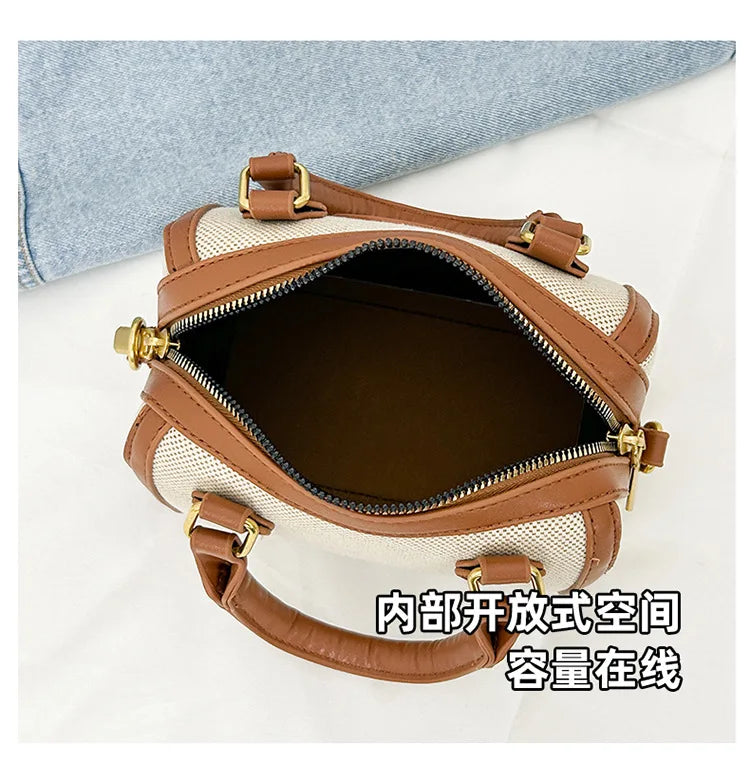 Summer Women's Canvas Bag - Niche Pillow Design, Fashionable for Commuting, Versatile Handbag