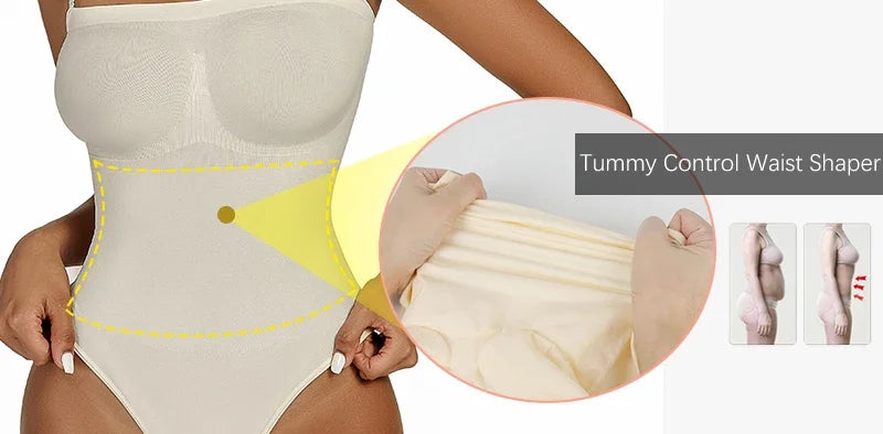 Womens Bodysuit Tummy Control Shapewear Thong Seamless Slimming Compression Body Shaper