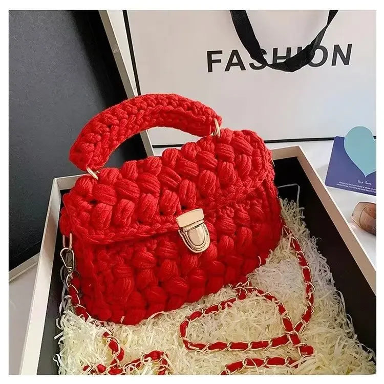 Shoulder Crochet Bag Exclusive Metal Lock and Buckle Hardware Set