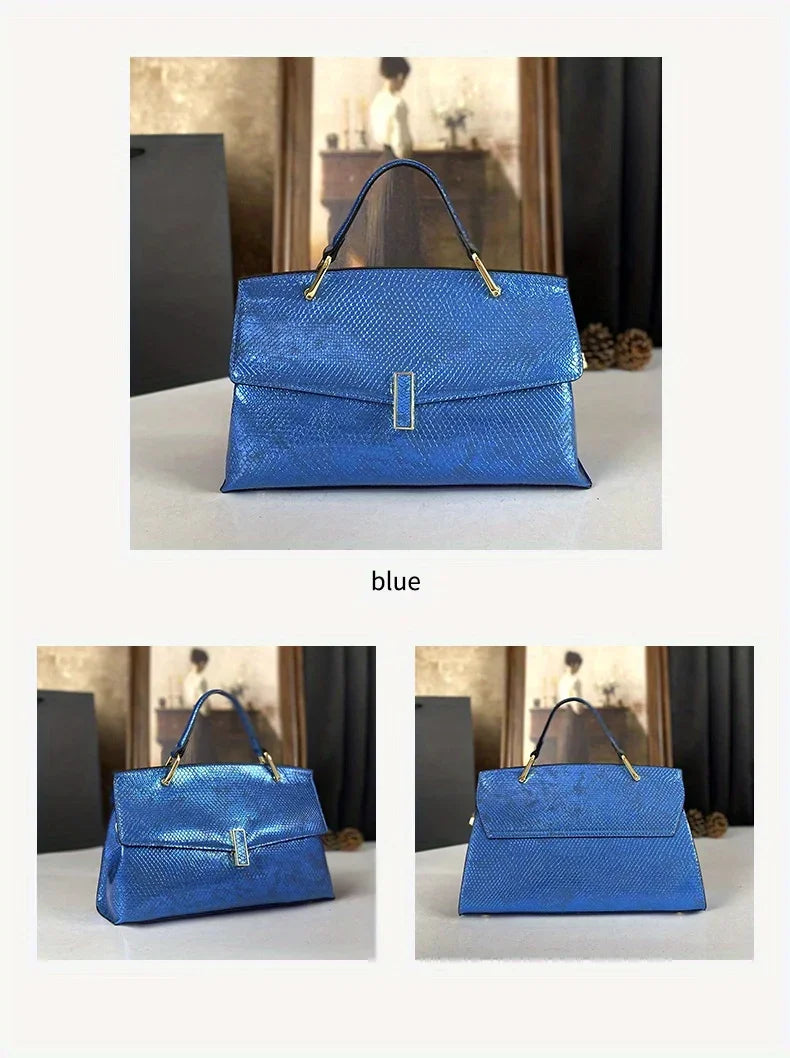 High End Women's Black Bag, Large Capacity Hand-Held Crossbody Bag