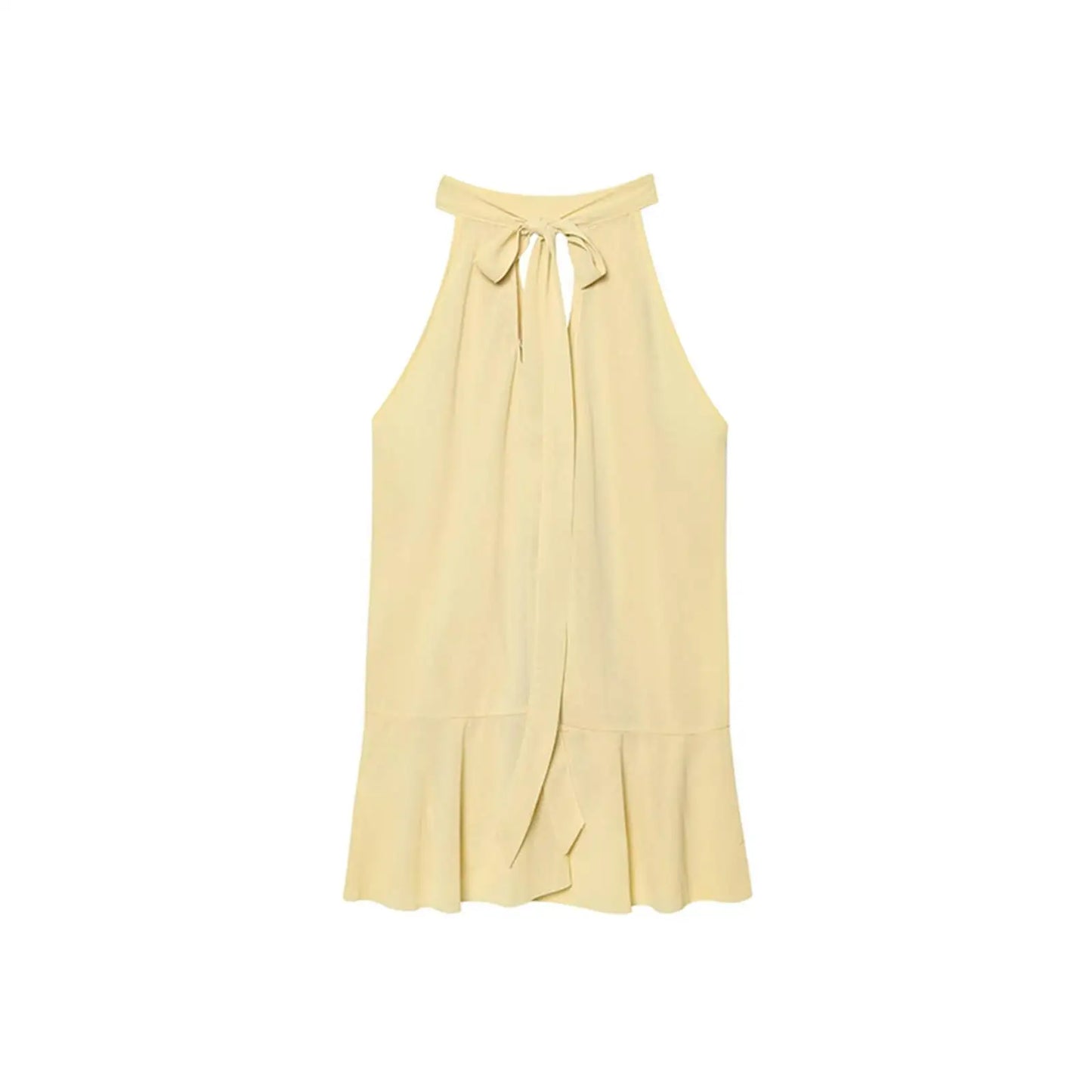 Summer Top Women Halter Blouse Ruffles Thin Causal Chic Tops