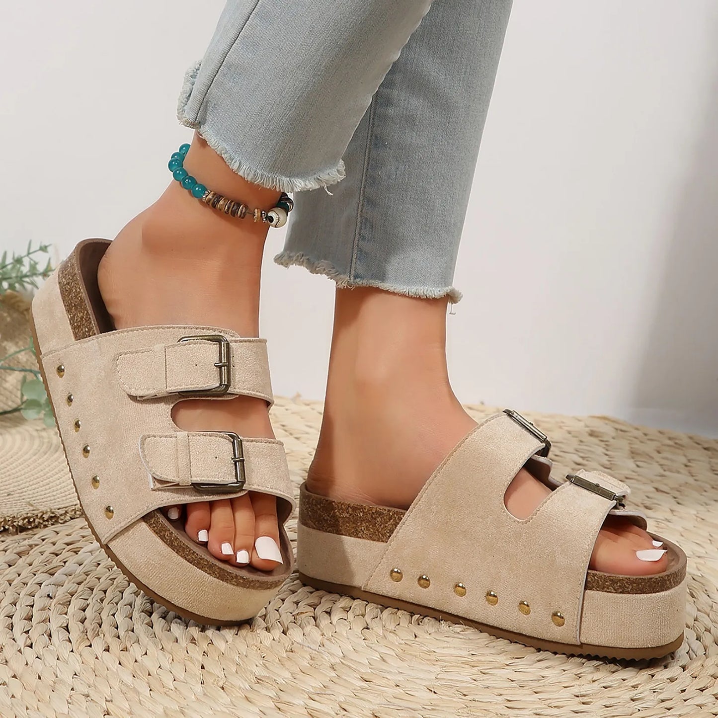 Sandals Women Wedge Sandals Open Toe Slingback Sandals Vacation Bohemian Diamond Sandals for Women