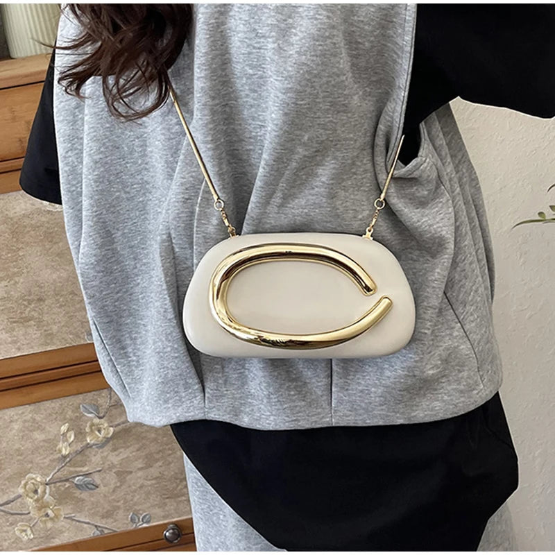 High-end Chain Shoulder Bag Exquisite Personality Round Box Elegant Crossbody Purse