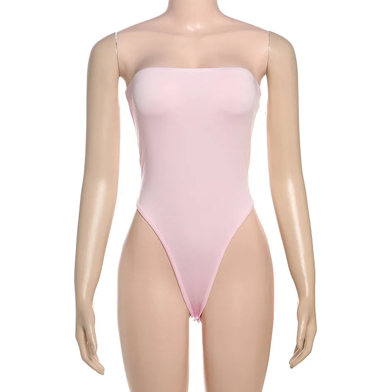 Women Beach Wear 2 Piece Set Sexy Knit Strapless Tassel Hem Dress+Bodysuit Vacation Wear