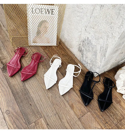 Summer Minimalist Design Flat Sandals European and American Model Style Women's Shoes