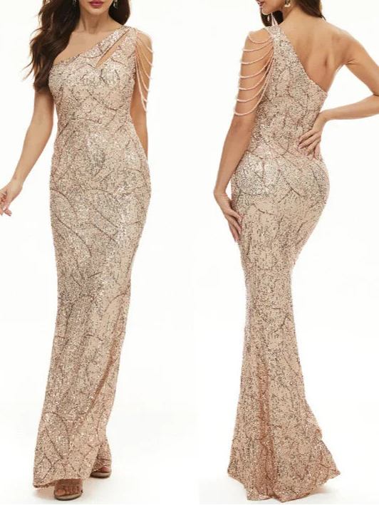 Elegant One Shoulder Evening Dress Prom Dress