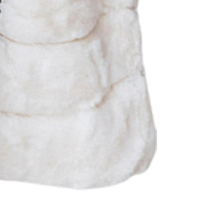 Faux Fur Sleeveless Coat Solid Round Neck Thick Outerwear Jacket
